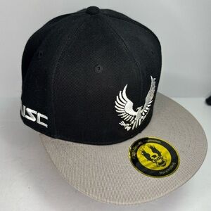 Halo Snapback Hat Black Gray UNSC Eagle Logo Cap 2019 Microsoft New w/ Tags